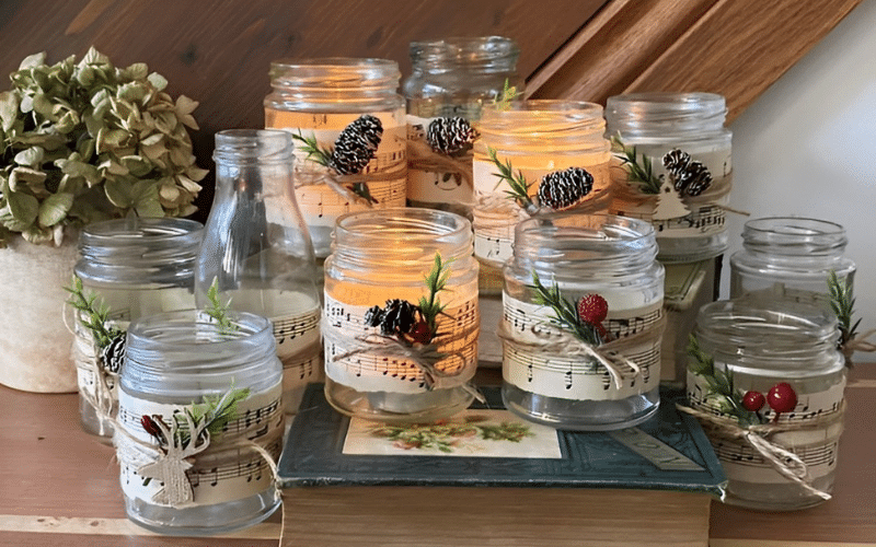 Turn Old Jars into Candle Holders