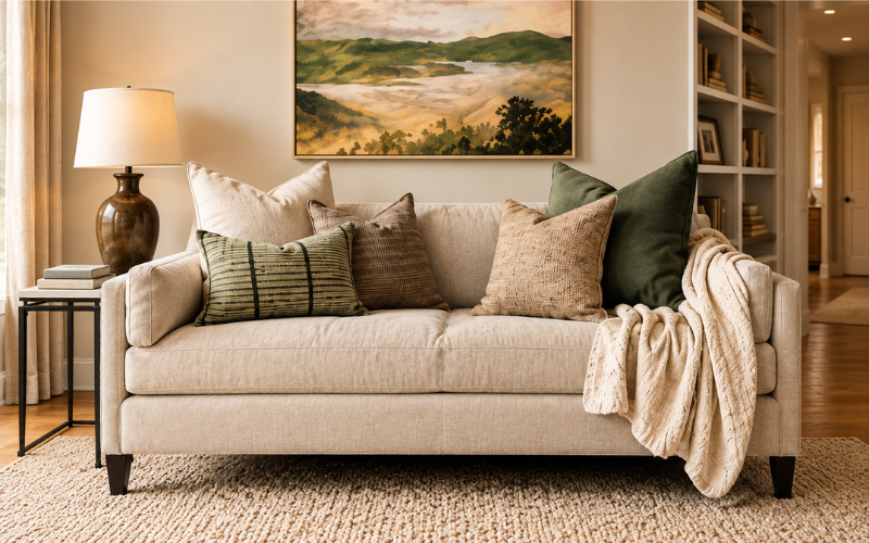 Refresh Your Sofa with Luxe-Looking Throws & Pillows